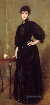 レディ・イン・ブラック 別名レスリー・コットン夫人ウィリアム・メリット・チェイス Oil Paintings